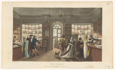 Lainakirjaston sisustus tekijältä Thomas Rowlandson