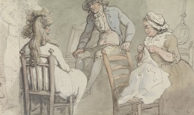Pukuhuoneen sisustus, Jack Bannisterin kanssa tekijältä Thomas Rowlandson