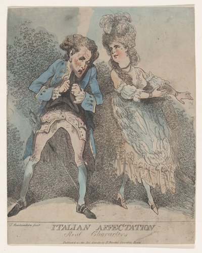 Italian vaikutelma, todellisia hahmoja, 1786-91, 1786-91. tekijältä Thomas Rowlandson