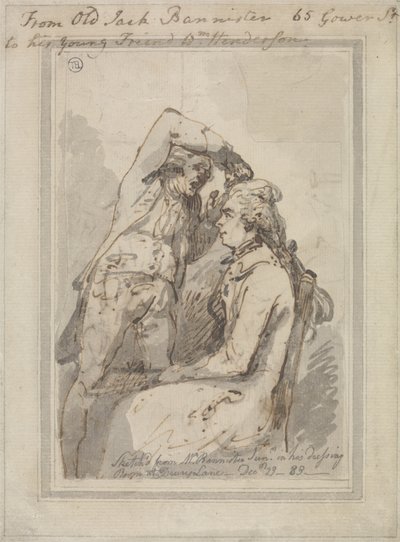 John Bannister pukuhuoneessaan Drury Lanella tekijältä Thomas Rowlandson