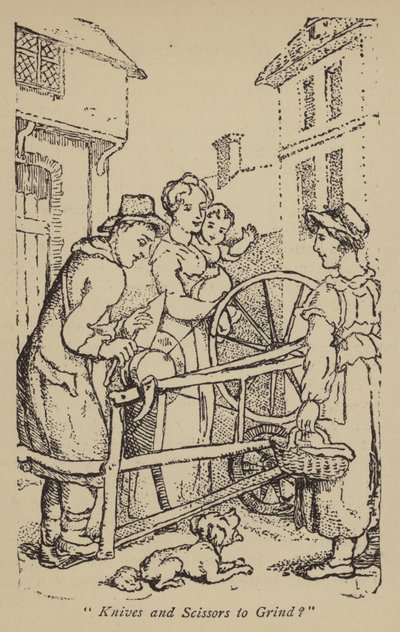 Veitset ja sakset jauhamiseen? tekijältä Thomas Rowlandson