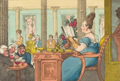 La Belle Limonaudiere Cafe des Mille Colonnesissa, Palais Royalissa, Pariisissa, 1814. tekijältä Thomas Rowlandson