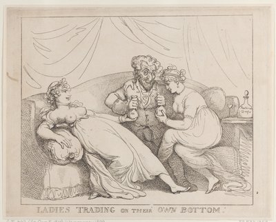 Naiset, jotka käyvät kauppaa omalla takapuolellaan tekijältä Thomas Rowlandson
