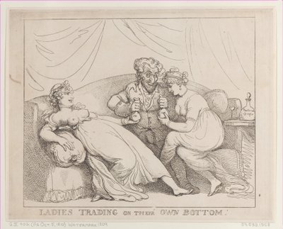Naiset käyvät kauppaa omalla pohjalla, 5. lokakuuta 1810, 5. lokakuuta 1810. tekijältä Thomas Rowlandson