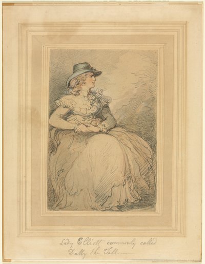 Lady Elliot, yleisesti kutsuttu Dolly The Tall tekijältä Thomas Rowlandson
