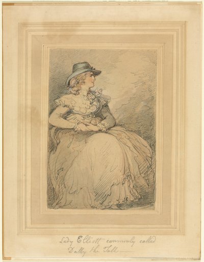 Lady Elliot, yleisesti kutsuttu Dolly The Tall, 17751827. tekijältä Thomas Rowlandson