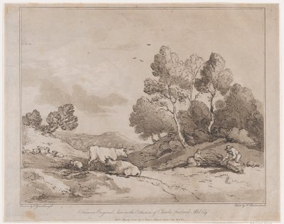 Maisema, jossa hahmot sitovat puunippua, 21. toukokuuta 1789., 21. toukokuuta 1789. tekijältä Thomas Rowlandson