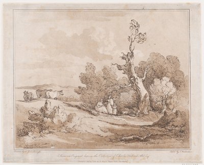 Maisema, jossa hahmot keräävät puuta ryppyisten puiden alta, 21. toukokuuta 1789, 21. toukokuuta 1789. tekijältä Thomas Rowlandson