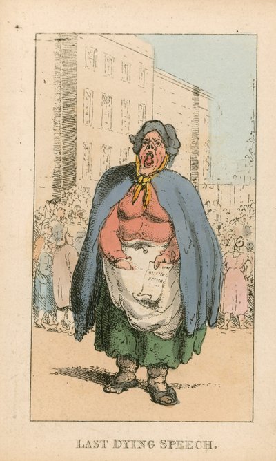 Viimeinen kuoleman puhe (värillinen kaiverrus) tekijältä Thomas Rowlandson