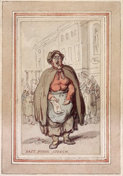 "Last Dying Speech", 1700-luvun loppu - 1800-luvun alku tekijältä Thomas Rowlandson