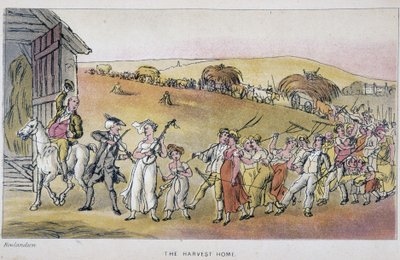 Lääkäri talonpoikien kanssa sadonkorjuujuhlilla - "" Doctor Syntaxin kolmella kiertueella: maalauksellista lohtua ja vaimoa etsimässä" William Combe, ill. Rowlandson tekijältä Thomas Rowlandson