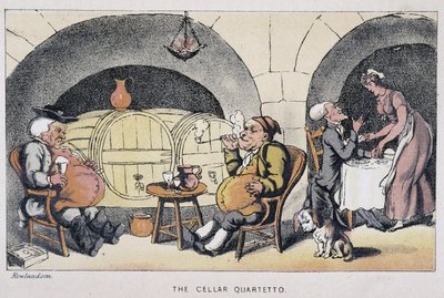 Le docteur dans un cellar ou un cave - "" Doctor Syntaxin kolmella kiertueella: viehättävää lohtua ja vaimoa etsimässä" William Combe, ill. Rowlandson tekijältä Thomas Rowlandson