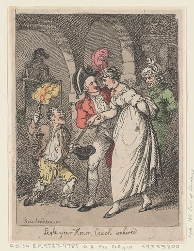 Merkitse kunniasi, palkaton valmentaja, 1811, 1811. tekijältä Thomas Rowlandson
