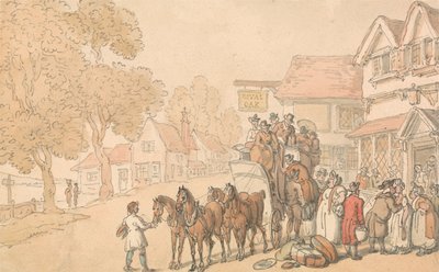 Postivaunun lastaaminen tekijältä Thomas Rowlandson
