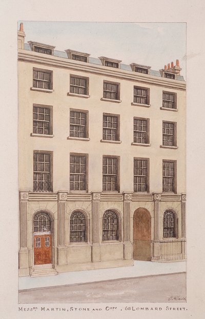 Lombard Street, Lontoo, c1850 tekijältä Thomas Rowlandson