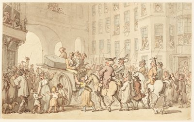 Lontoon kohtaus: Pahantekijät matkalla Tyburniin tekijältä Thomas Rowlandson