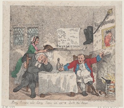 Pitkät saarnat ja pitkät piiritykset sopivat Lull the Sensesille, 11. helmikuuta 1783., 11. helmikuuta 1783. tekijältä Thomas Rowlandson