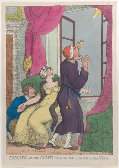 Katsellaan komeetta, kunnes saat riksun kaulaan, 20. syyskuuta 1811, 20. syyskuuta 1811. tekijältä Thomas Rowlandson