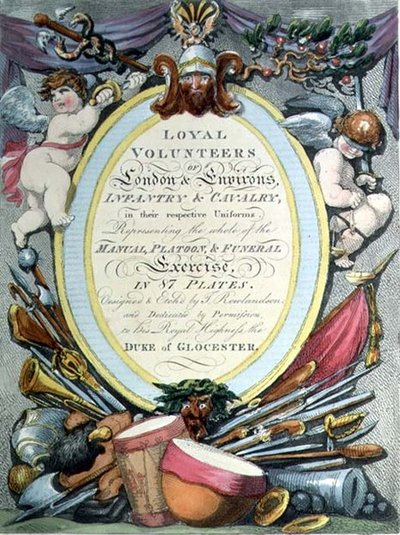 Loyal Volunteers of London, otsikkosivu tekijältä Thomas Rowlandson