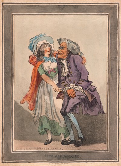 Himo ja ahneus, pub. 1788 (käsinvärinen kaiverrus) tekijältä Thomas Rowlandson