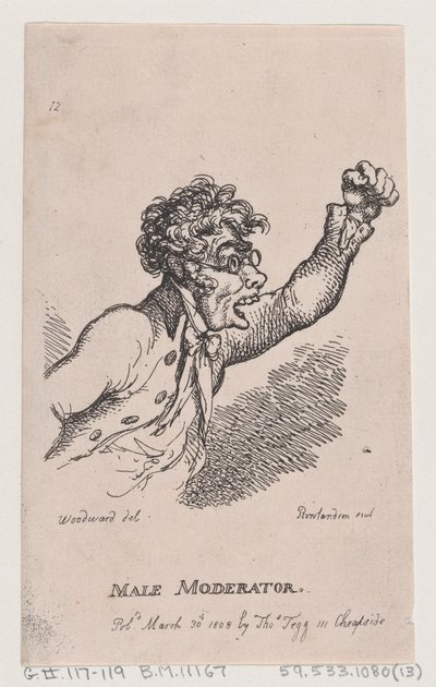 Miesmoderaattori, 30. maaliskuuta 1808, 30. maaliskuuta 1808. tekijältä Thomas Rowlandson