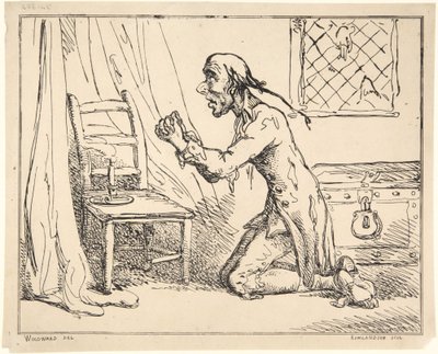 Rukoileva mies tekijältä Thomas Rowlandson