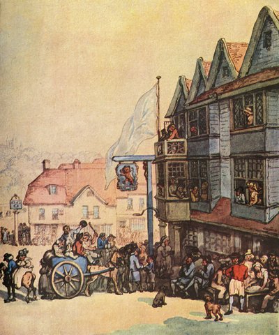 Markkinapäivä Old Red Lionin ulkopuolella Greenwichissä, 1938 tekijältä Thomas Rowlandson