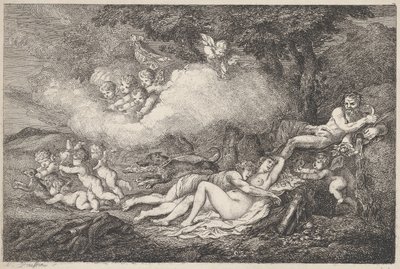 Mars ja Nukkuva Venus Putin kanssa, 1799, 1799. tekijältä Thomas Rowlandson