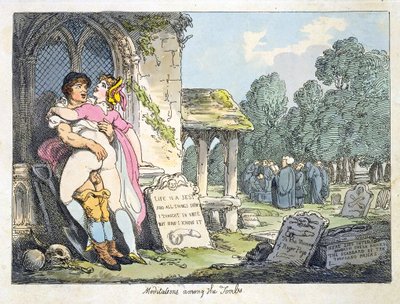 Meditaatioita hautojen keskuudessa (värilitho) tekijältä Thomas Rowlandson