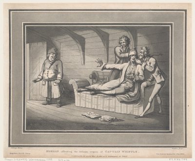 Morgan Offending The Delicate Organs of Captain Whiffle, 12. toukokuuta 1800., 12. toukokuuta 1800. tekijältä Thomas Rowlandson