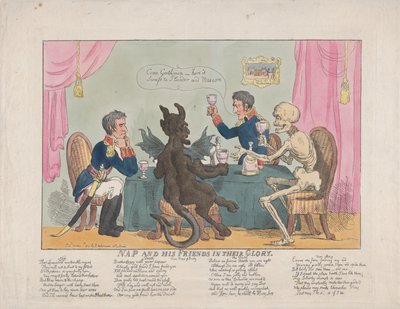 Nap ja hänen ystävänsä loistossaan, 1. lokakuuta 1813, 1. lokakuuta 1813. tekijältä Thomas Rowlandson