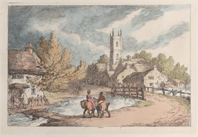 Helstonin lähellä, Cornwallissa, teoksesta ”Views in Cornwall” tekijältä Thomas Rowlandson