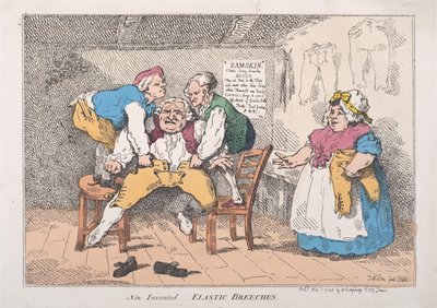 Uudet keksityt joustavat housut, 1.11.1784, 1.11.1784. tekijältä Thomas Rowlandson