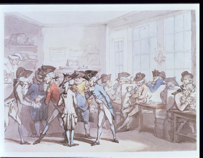 Nro 1732 Ranskalainen kahvila (tussi ja tussi, wc) tekijältä Thomas Rowlandson