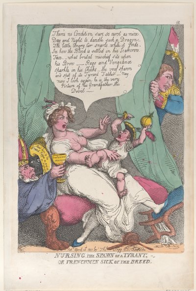 Nursing the Spawn of a Tyrant, 14. huhtikuuta 1811., 14. huhtikuuta 1811. tekijältä Thomas Rowlandson