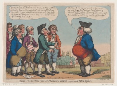 Odd Fellows Downing Streetin valituksesta John Bullille, 4.6.1808., 4.6.1808. tekijältä Thomas Rowlandson