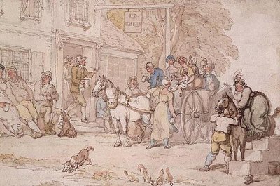 Majatalon ulkopuolella tekijältä Thomas Rowlandson