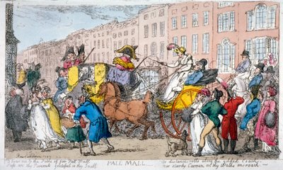 "Pall Mall", 1807 tekijältä Thomas Rowlandson