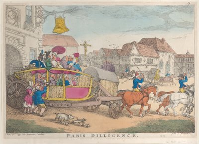 Paris Diligence, 1810, 1810. tekijältä Thomas Rowlandson