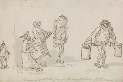 Pariisilaisia katuhahmoja tekijältä Thomas Rowlandson