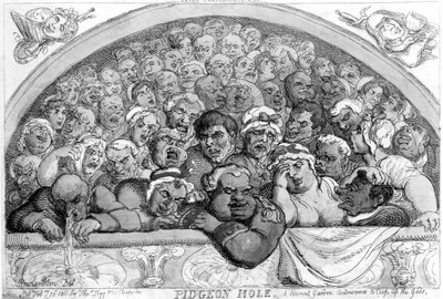 Pigeon Hole - Luostari [sic] Puutarhakeino jumalien selvittämiseksi, 1811 tekijältä Thomas Rowlandson
