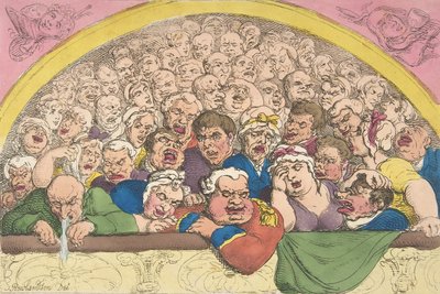Pigeon Hole. Luostaripuutarhan suunnitelma jumalien yhdistämiseksi, 20. helmikuuta ..., 20. helmikuuta 1811. tekijältä Thomas Rowlandson