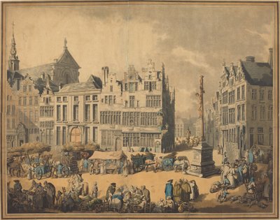 Place de Meir Antwerpenissä tekijältä Thomas Rowlandson