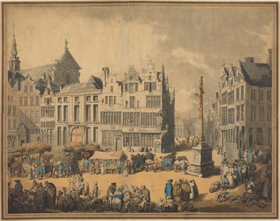 Place de Meir Antwerpenissä tekijältä Thomas Rowlandson