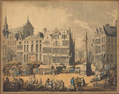Place de Meir Antwerpenissä, 1797. tekijältä Thomas Rowlandson