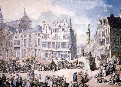 Place de Mer, Antwerpen tekijältä Thomas Rowlandson