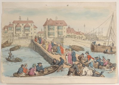 Levy 25: Laskeutumispaikka, teoksesta World in Miniature, 1816., 1816. tekijältä Thomas Rowlandson