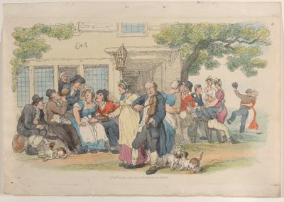 Levy 6: The Ale-House Door, sarjasta World in Miniature, 1816., 1816. tekijältä Thomas Rowlandson