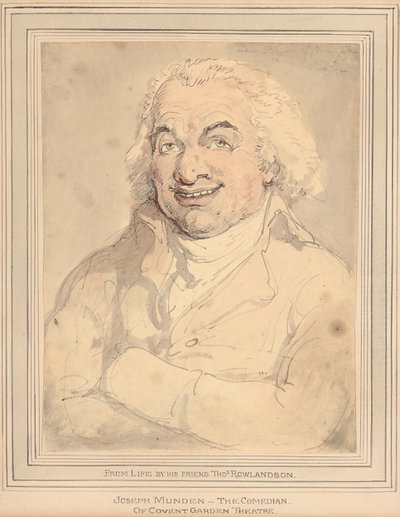 Joseph Mundenin muotokuva, rintaan asti, ruskeanvärisessä takissa tekijältä Thomas Rowlandson