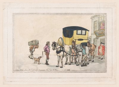 Post Boys and Post Horses White Hart Innissä, 15. joulukuuta 1787, 15. joulukuuta 1787. tekijältä Thomas Rowlandson